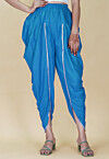 Embellished Rayon Tulip Pant in Sky Blue