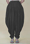 Embellished Velvet Dhoti in Black