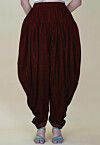 Embellished Velvet Dhoti in Maroon