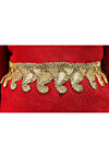 Embroidered Adjustable Waist Belt in Dark Beige