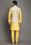 white yellow Kurta silk Jacket