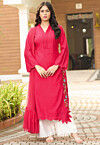 Embroidered Art Silk Pakistani Suit in Pink