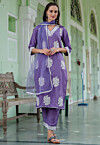 Embroidered Art Silk Pakistani Suit in Purple