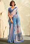 Embroidered Art Silk Saree in Blue
