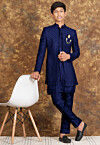 Embroidered Art Silk Sherwani in Royal Blue