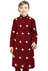 Embroidered Art Taffeta Silk Kurta in Maroon