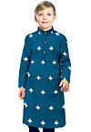 Embroidered Art Taffeta Silk Kurta in Teal Blue