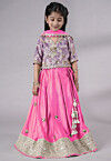 Embroidered Chanderi Silk Lehenga in Green