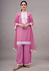 Embroidered Chanderi Silk Pakistani Suit in Light Pink