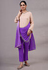 Embroidered Chiffon Pakistani Suit in Peach