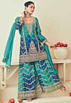 Embroidered Chinon Chiffon Pakistani Suit in Blue