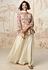 Embroidered Chinon Chiffon Pakistani Suit in Cream