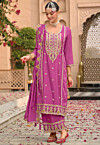 Embroidered Chinon Chiffon Pakistani Suit in Pink