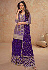 Embroidered Chinon Chiffon Pakistani Suit in Purple