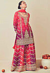 Embroidered Chinon Chiffon Pakistani Suit in Pink and Purple