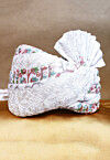 Embroidered Chinon Chiffon Turban in White