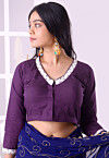 Embroidered Cotton Blouse in Violet