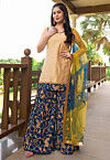 Embroidered Cotton Silk Pakistani Suit in Beige