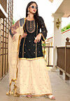 Embroidered Cotton Silk Pakistani Suit in Black