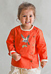 Embroidered Dupion Silk Kurta in Orange