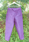 Embroidered Dupion Silk Pant in Navy Blue