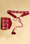 Embroidered Geogrette Waist Bag with Belt in Maroon