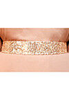 Embroidered Geogrette Waist Belt in Rose Gold