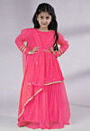 Embroidered Georgette Abaya Style Suit in Pink