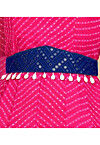 Embroidered Georgette Adjustable Waist Belt in Blue