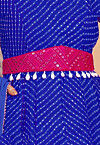 Embroidered Georgette Adjustable Waist Belt in Fuchsia