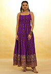 Georgette Fabric Purple Embroidered Wedding Party Anarkali Suit main image 1
