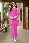 Embroidered Georgette Co Ord Set in Pink