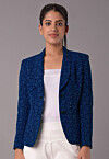Embroidered Georgette Jacket in Blue