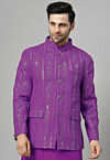 Embroidered Georgette Jodhpuri Jacket in Violet