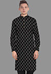 Embroidered Georgette Kurta in Black