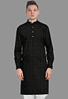 Embroidered Georgette Kurta in Black