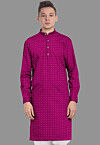 Embroidered Georgette Kurta in Magenta