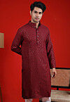 Embroidered Georgette Kurta in Maroon