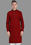 Embroidered Georgette Kurta in Maroon