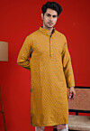 Embroidered Georgette Kurta in Mustard