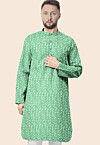 Embroidered Georgette Kurta in Pastel Green