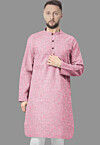 Embroidered Georgette Kurta in Pink