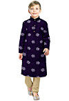 Embroidered Georgette Kurta Set in Dark Purple