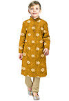 Embroidered Georgette Kurta Set in Mustard
