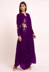 Embroidered Georgette Kurta Set in Purple