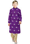 Embroidered Georgette Kurta Set in Purple