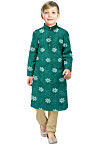 Embroidered Georgette Kurta Set in Sea Green