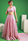 Embroidered Georgette Lehenga in Baby Pink