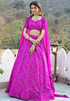 Embroidered Georgette Lehenga in Light Purple