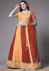 Embroidered Georgette Lehenga in Mustard